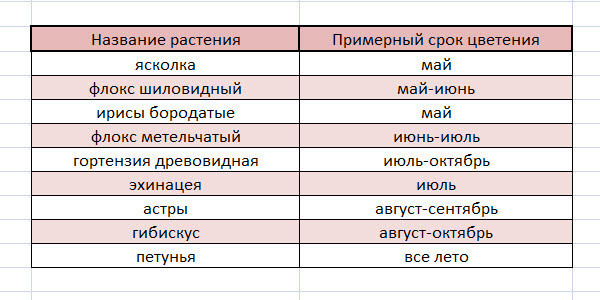 Какие цветы посадить на клумбе, чтобы они сочетались друг с другом по цвету и высоте?