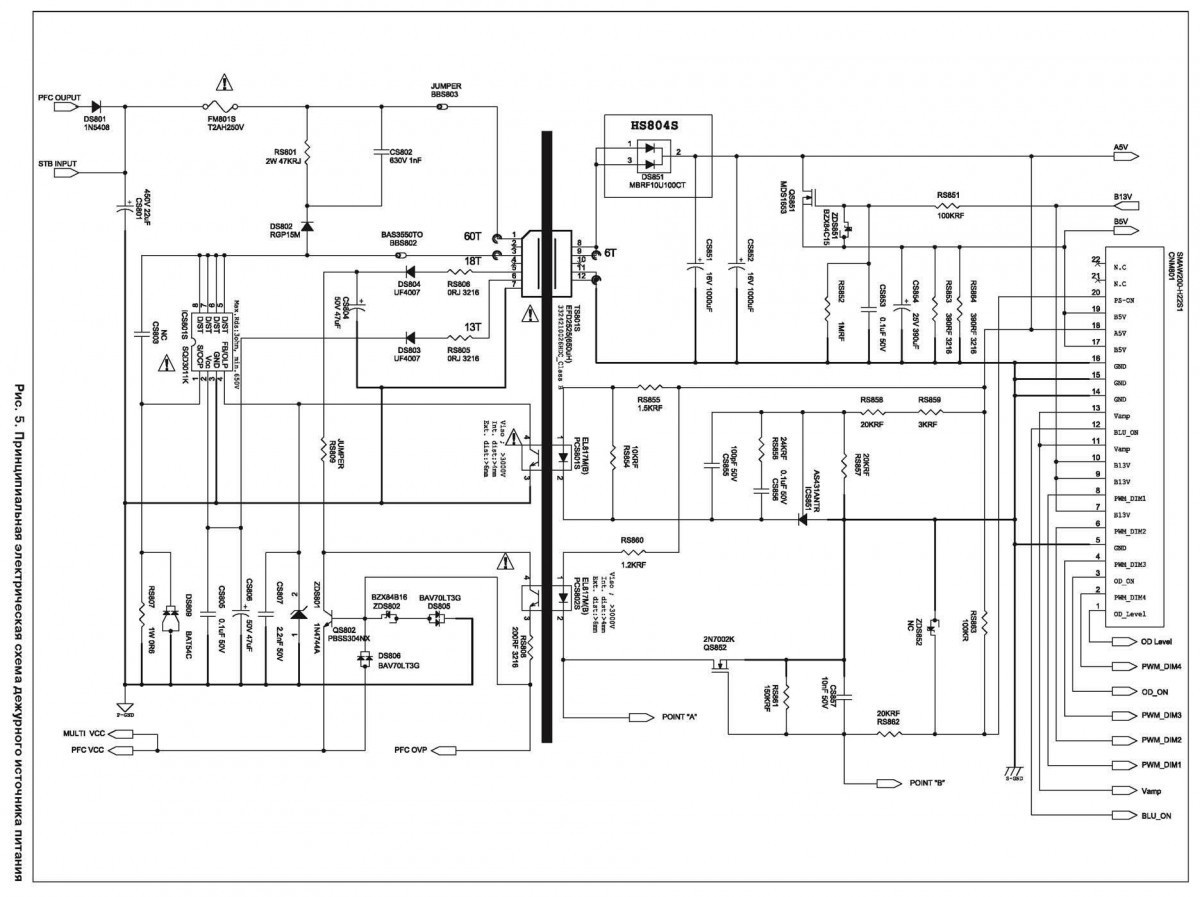 Принципиальные схемы блоков питания телевизоров