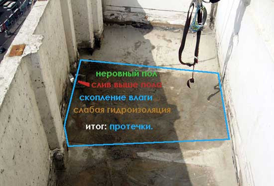 протекание балкона после остекления